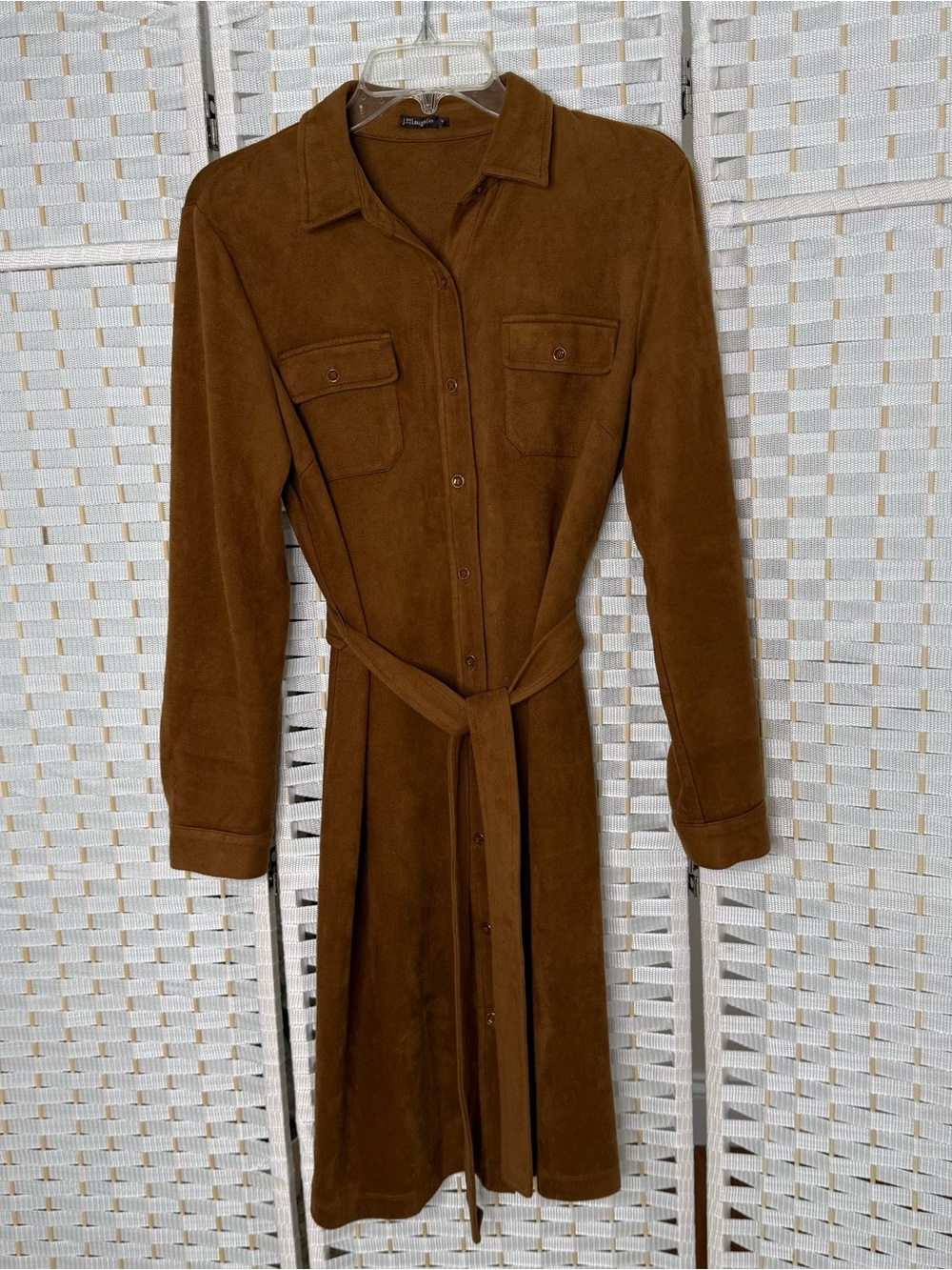 ! J. MCLAUGHLIN HAARLEM DRESS SOLID FAUX SUEDE BELTED - Picture 2 of 9